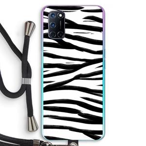 CaseCompany Zebra pattern: Oppo A92 Transparant Hoesje met koord