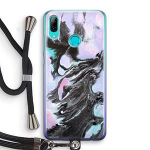 CaseCompany Pastel zwart: Huawei P Smart (2019) Transparant Hoesje met koord
