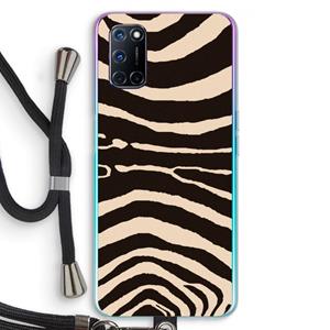 CaseCompany Arizona Zebra: Oppo A92 Transparant Hoesje met koord
