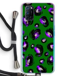 CaseCompany Green Cheetah: Oppo A92 Transparant Hoesje met koord