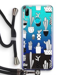 CaseCompany Cactusmotief: Huawei P Smart (2019) Transparant Hoesje met koord