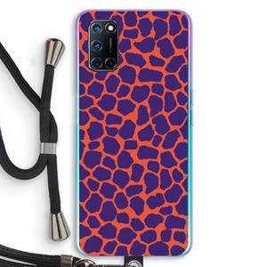 CaseCompany Purple Giraffe: Oppo A92 Transparant Hoesje met koord
