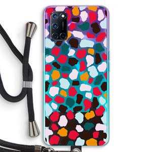 CaseCompany Colored Giraffe: Oppo A92 Transparant Hoesje met koord