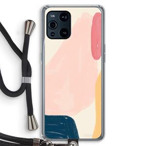 CaseCompany Saturday Flow: Oppo Find X3 Transparant Hoesje met koord