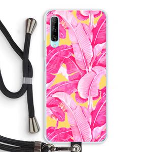 CaseCompany Pink Banana: Huawei P Smart Pro Transparant Hoesje met koord