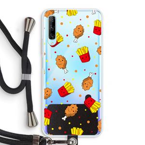 CaseCompany Chicken 'n Fries: Huawei P Smart Pro Transparant Hoesje met koord