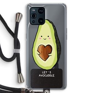 CaseCompany Avocuddle: Oppo Find X3 Transparant Hoesje met koord