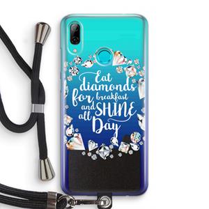 CaseCompany Diamonds: Huawei P Smart (2019) Transparant Hoesje met koord