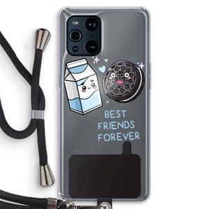 CaseCompany Best Friend Forever: Oppo Find X3 Transparant Hoesje met koord