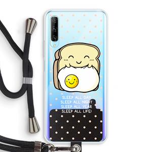 CaseCompany Sleep All Day: Huawei P Smart Pro Transparant Hoesje met koord