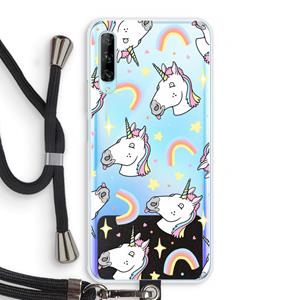 CaseCompany Rainbow Unicorn: Huawei P Smart Pro Transparant Hoesje met koord