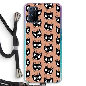 CaseCompany Kat: Oppo A92 Transparant Hoesje met koord