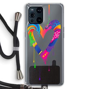 CaseCompany Melts My Heart: Oppo Find X3 Transparant Hoesje met koord