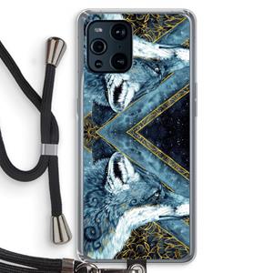 CaseCompany Golden Fox: Oppo Find X3 Transparant Hoesje met koord