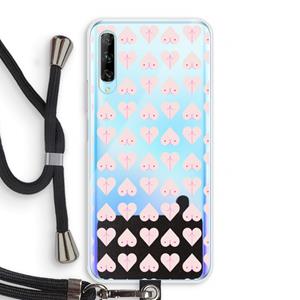 CaseCompany Ass 'n Titties: Huawei P Smart Pro Transparant Hoesje met koord
