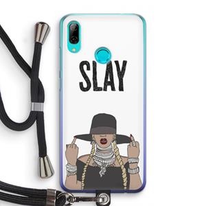 CaseCompany Slay All Day: Huawei P Smart (2019) Transparant Hoesje met koord