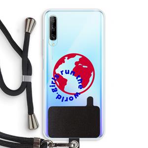 CaseCompany Run The World: Huawei P Smart Pro Transparant Hoesje met koord