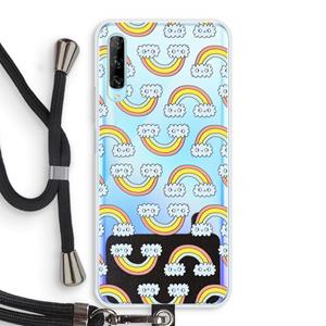CaseCompany Regenboog: Huawei P Smart Pro Transparant Hoesje met koord