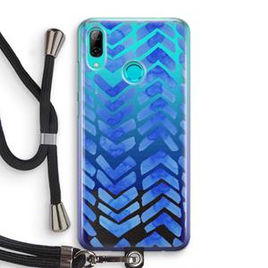 CaseCompany Blauwe pijlen: Huawei P Smart (2019) Transparant Hoesje met koord