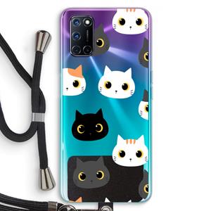 CaseCompany Katten: Oppo A92 Transparant Hoesje met koord