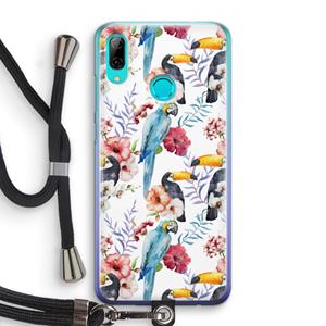 CaseCompany Bloemen tukan: Huawei P Smart (2019) Transparant Hoesje met koord