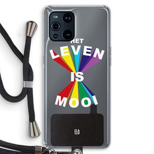 CaseCompany Het Leven Is Mooi: Oppo Find X3 Transparant Hoesje met koord