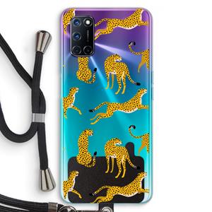 CaseCompany Luipaard: Oppo A92 Transparant Hoesje met koord