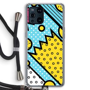 CaseCompany Pop Art #1: Oppo Find X3 Transparant Hoesje met koord