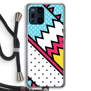 CaseCompany Pop Art #2: Oppo Find X3 Transparant Hoesje met koord