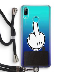 CaseCompany Middle finger black: Huawei P Smart (2019) Transparant Hoesje met koord