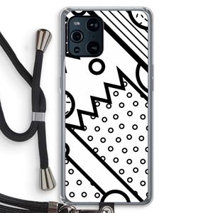 CaseCompany Pop Art #4: Oppo Find X3 Transparant Hoesje met koord