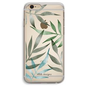 CaseCompany Tropical watercolor leaves: iPhone 6 Plus / 6S Plus Transparant Hoesje