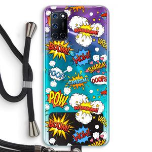 CaseCompany Pow Smack: Oppo A92 Transparant Hoesje met koord