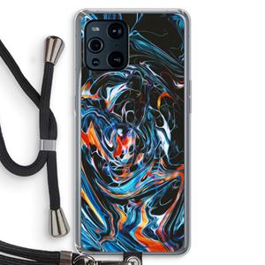 CaseCompany Black Unicorn: Oppo Find X3 Transparant Hoesje met koord