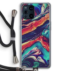 CaseCompany Chameleon Sun: Oppo Find X3 Transparant Hoesje met koord