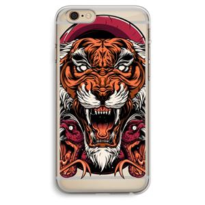 CaseCompany Tiger and Rattlesnakes: iPhone 6 Plus / 6S Plus Transparant Hoesje