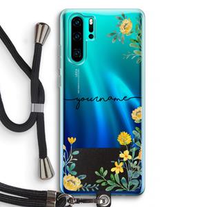 CaseCompany Gele bloemen: Huawei P30 Pro Transparant Hoesje met koord