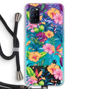 CaseCompany Tropisch 2: Oppo A92 Transparant Hoesje met koord