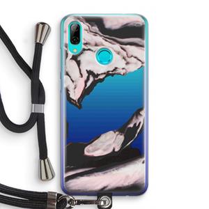 CaseCompany Roze stroom: Huawei P Smart (2019) Transparant Hoesje met koord
