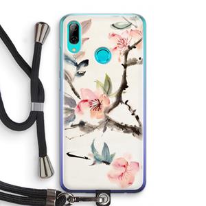 CaseCompany Japanse bloemen: Huawei P Smart (2019) Transparant Hoesje met koord