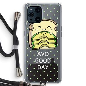 CaseCompany Avo Good Day: Oppo Find X3 Transparant Hoesje met koord