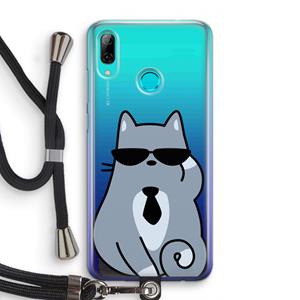 CaseCompany Cool cat: Huawei P Smart (2019) Transparant Hoesje met koord