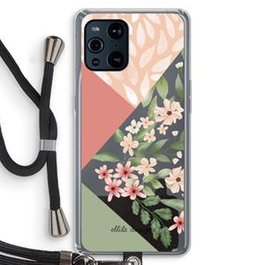 CaseCompany Sweet heaven geometrics: Oppo Find X3 Transparant Hoesje met koord