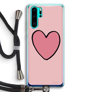 CaseCompany Hartje: Huawei P30 Pro Transparant Hoesje met koord