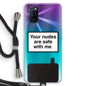 CaseCompany Safe with me: Oppo A92 Transparant Hoesje met koord