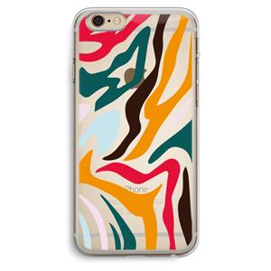 CaseCompany Colored Zebra: iPhone 6 Plus / 6S Plus Transparant Hoesje