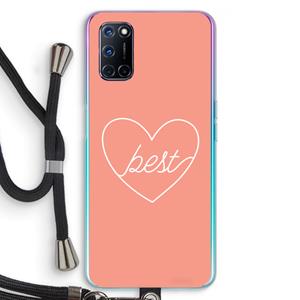 CaseCompany Best heart: Oppo A92 Transparant Hoesje met koord