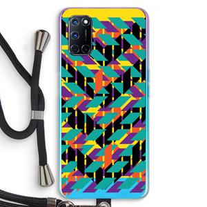 CaseCompany Skew Bee 1: Oppo A92 Transparant Hoesje met koord