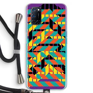 CaseCompany Skew Bee 2: Oppo A92 Transparant Hoesje met koord