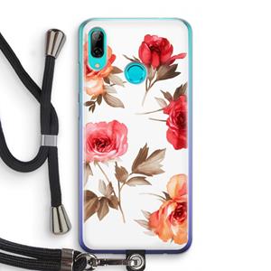 CaseCompany Roosjes: Huawei P Smart (2019) Transparant Hoesje met koord